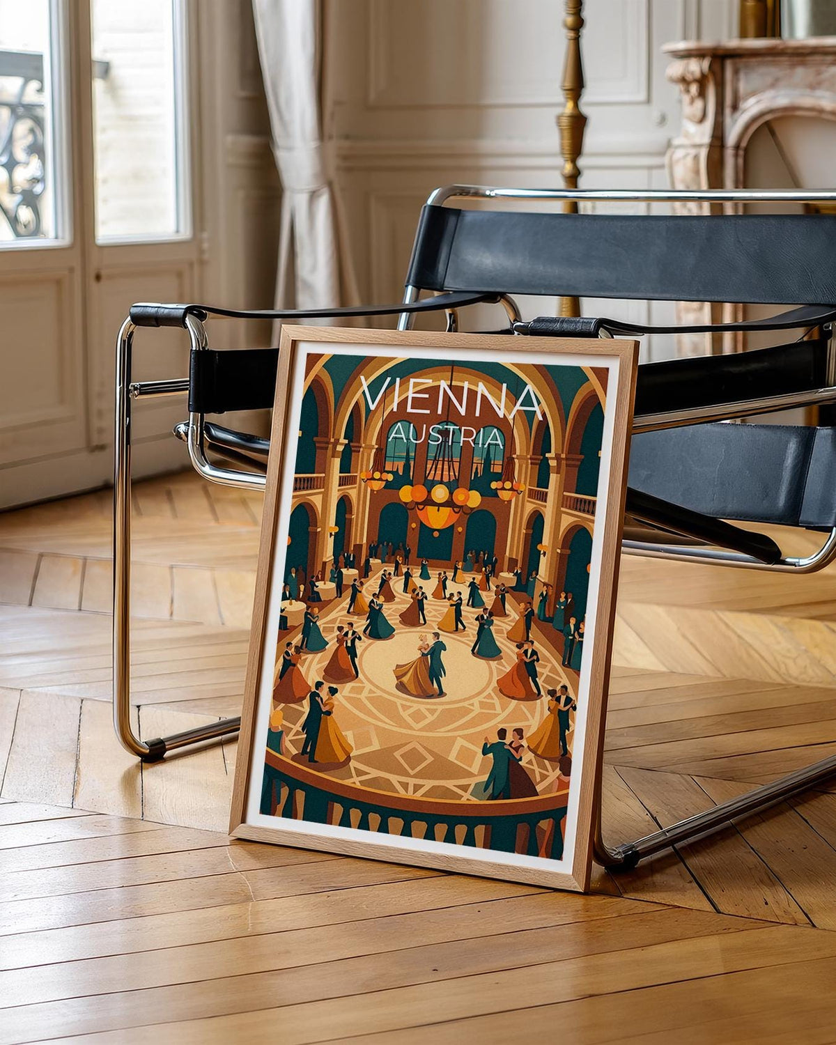Vienna Waltz Poster, Ballroom Dance Wall Art, Austria Travel Print