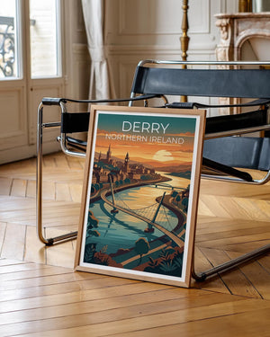 Derry Ireland Poster, Peace Bridge Art, Irish Decor